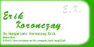 erik koronczay business card